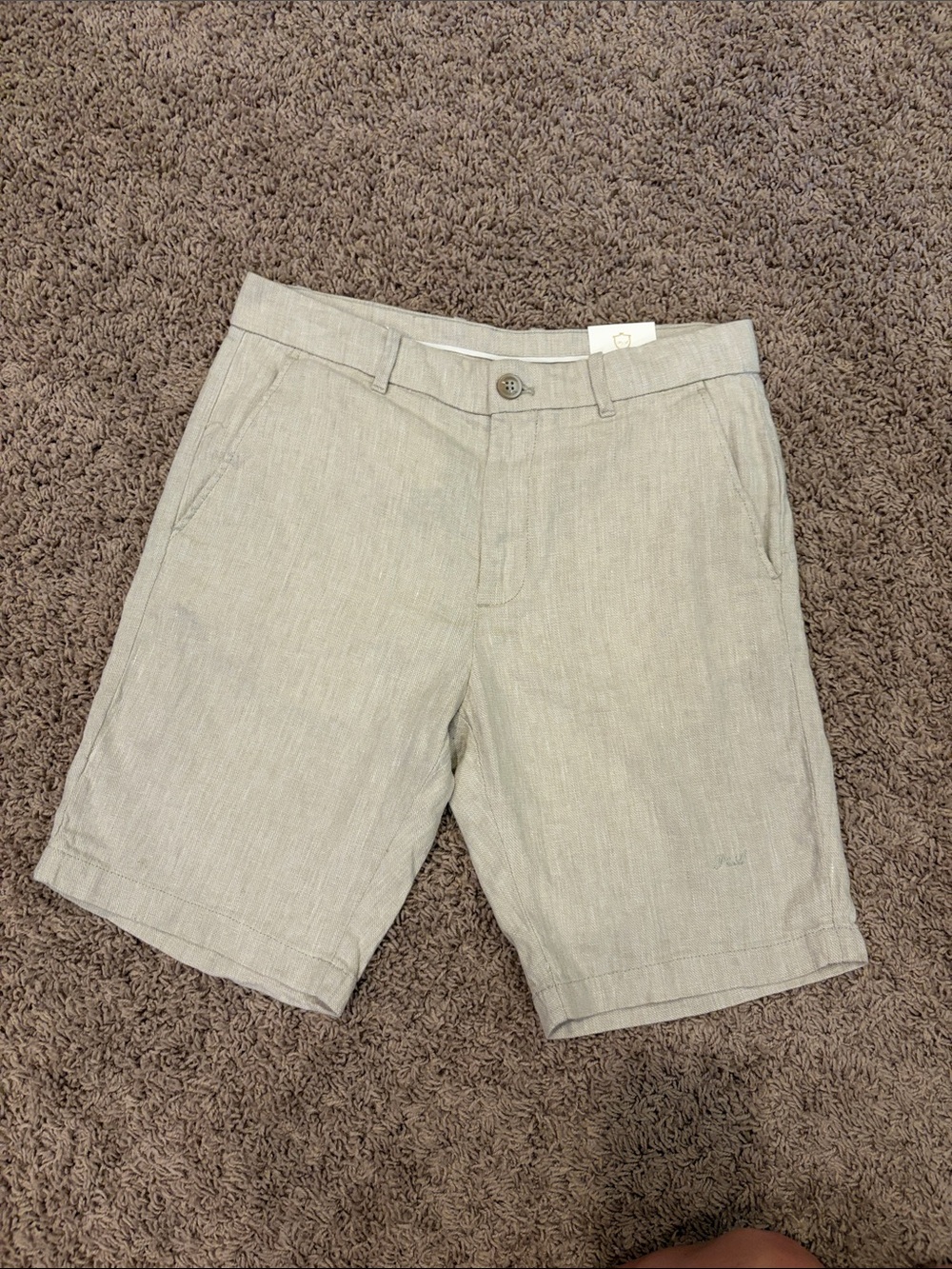 Men's Linen Blend Flat-Front Casual Shorts